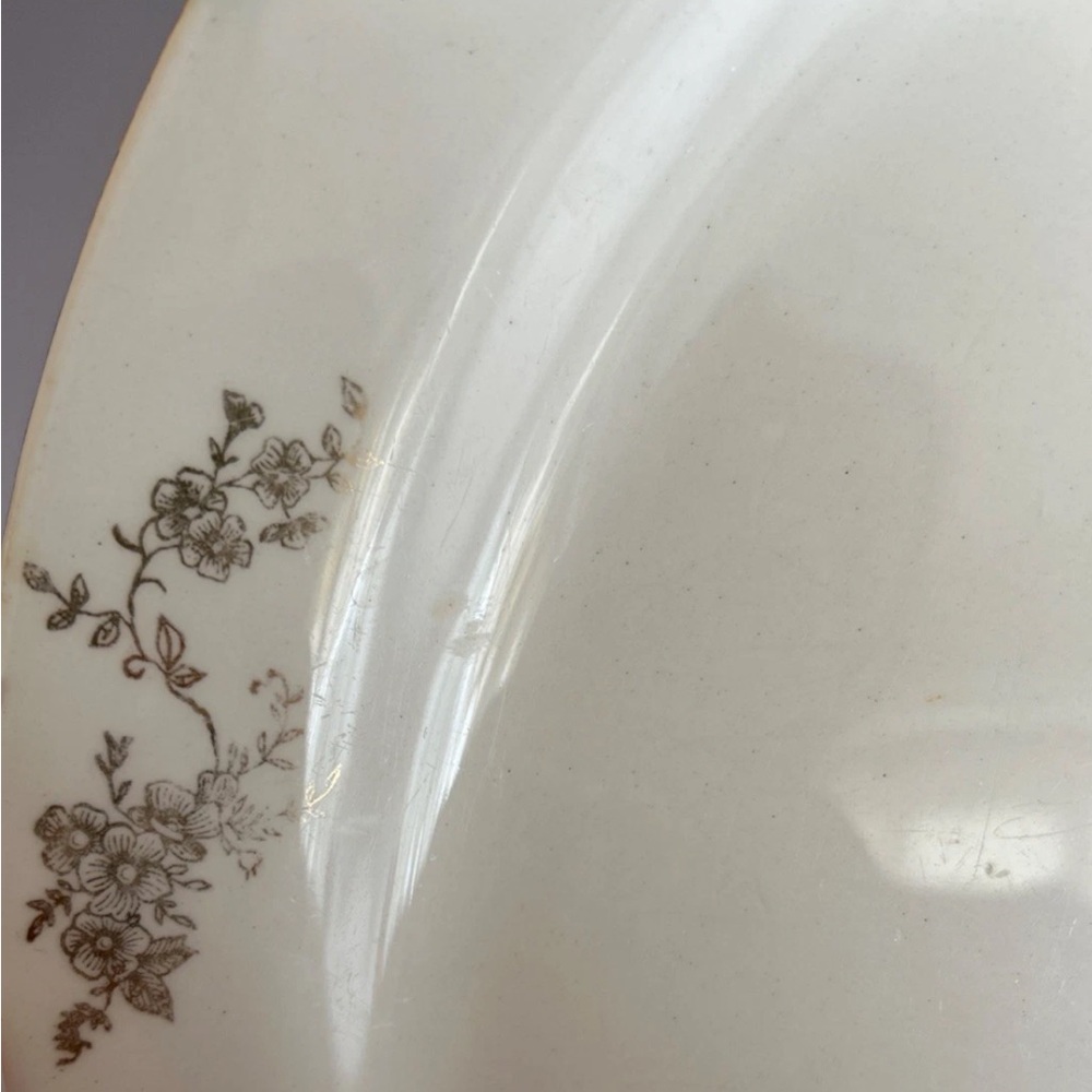 Antique Homer Laughlin Genesee Oval Platter 11.5" Gold Rose 1917 China Plate - Picture 5 of 7